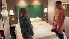 play Caught Masturbating in Public: Room Service Maid Surprises with a Blowjob