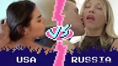 Putar Jerkmate USA vs Russia Putaran 5: Kontol Besar, Vagina Cukur, dan Cumshot Peledak dalam Pertarungan Blowjob Epik
